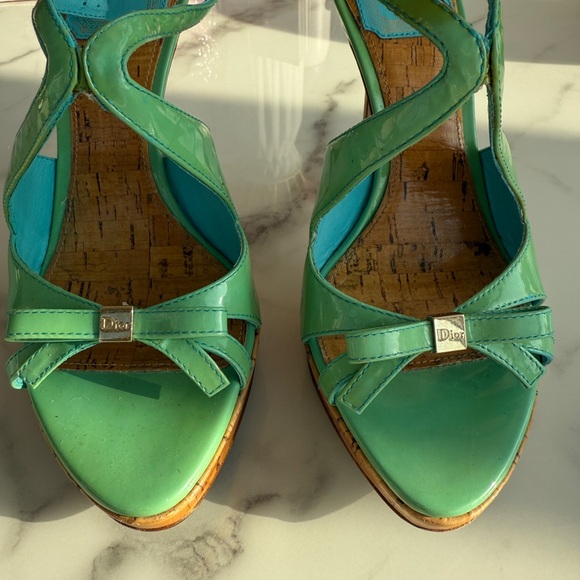Christian Dior mint open toe sandle heels - Picture 3 of 6